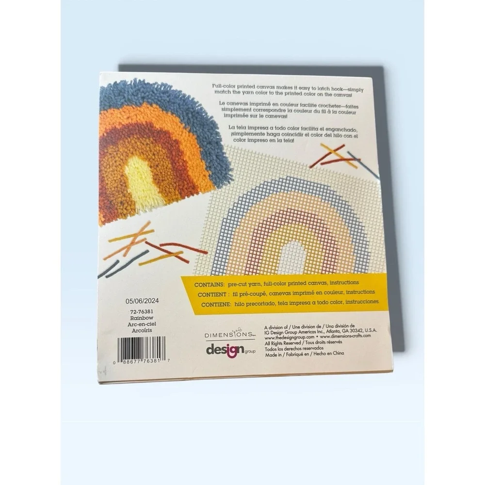 Latch Hookd Dimensions 72-76381 Colorful Rainbow Beginner 11.8x9.1 in